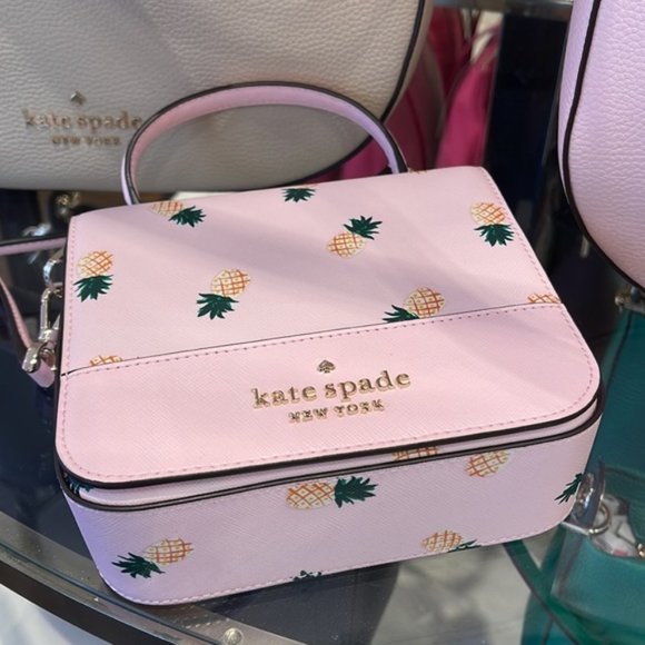 Kate Spade Staci Square Pineapple Crossbody Pink Multi - Picture 6 of 16